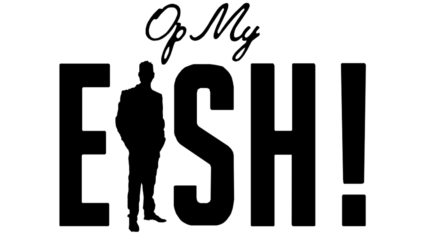 Logo for 'Op My Eish', a South African kykNET television production embarking on a journey with Neels van Jaarsveld to help him find a soulmate. Valgray for Dogs is featured on Lulu, Neels van Jaarsveld's dog, in the local TV series.