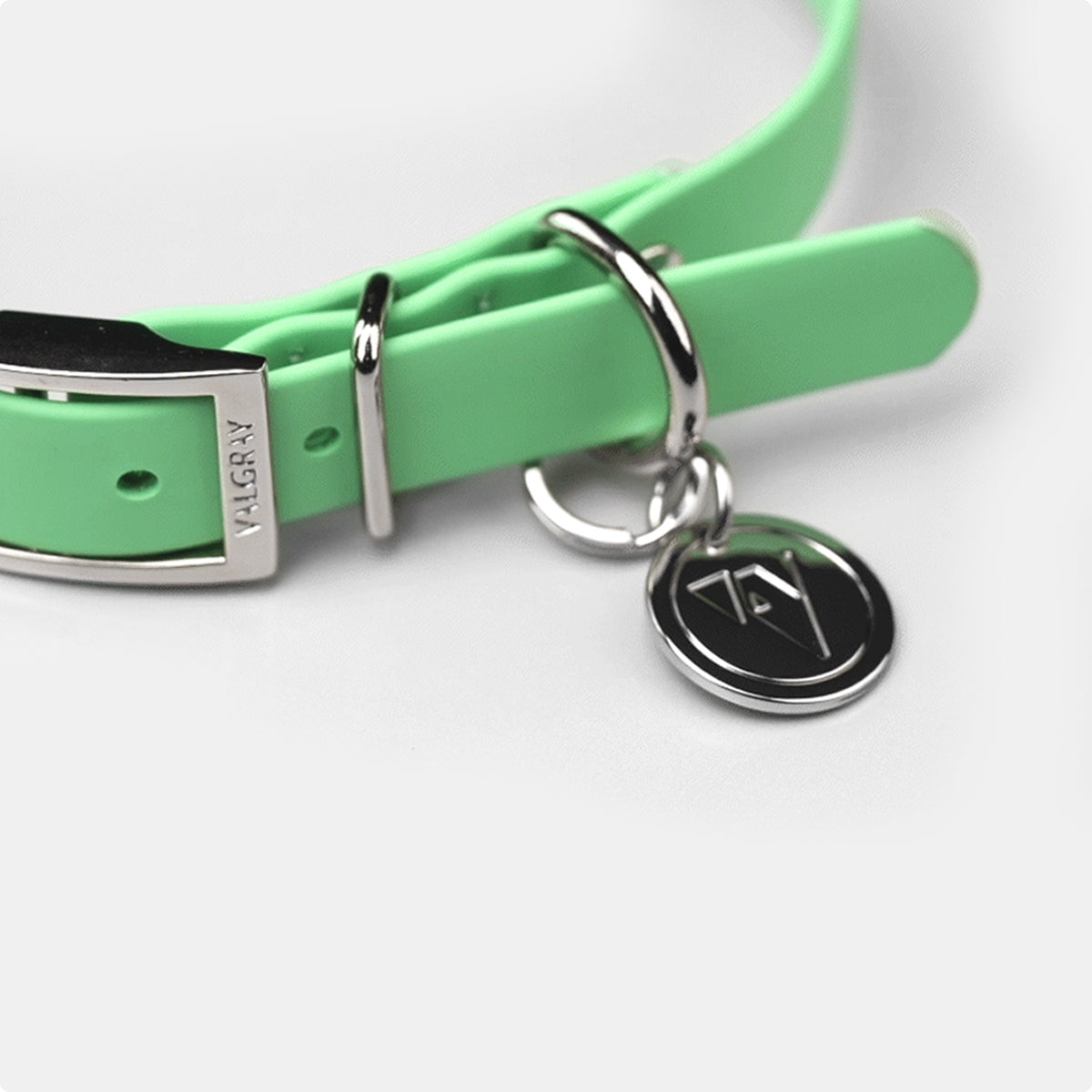 Valgray Premium Dog Collar for Small Dogs - Pistachio & Silver