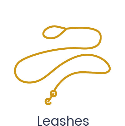Valgray premium dog accessories product icon for Valgray leashess for all size dogs. The Golden yellow icon image shows a Valgray luxury tear-resistant dog leash. Icon is isolated on a white background.
