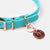 Valgray Premium Dog Collar for Small Dogs - Turquoise & Rose Gold - Close Up Side Angle