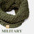 Military green crocheted Handcrafted Human Snoods Scarf.