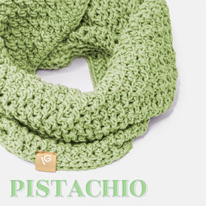 Pistachio green crocheted Handcrafted Human Snoods Scarf.