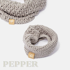 Pepper grey Handcrafted Human and Dog Matching Snood Set.
