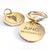 Premium personalised engraved dog tags on largebone grey & yellow gold collar.