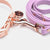 Valgray Splash Proof Dog Collar & Leash Set, Blush & Lilac with Rose Gold